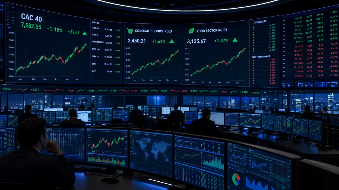 Carrefour FR0000120172 Börsen-Editorial Trading-Bildschirme Konsumgüter-Index CAC 40