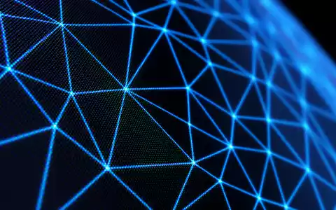 Dassault Systèmes FR0014003TT8 extreme macro of glowing polygon wireframe mesh lines on dark screen - Foto: THN