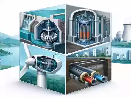 Fortum FI0009007132 3D Wuerfel Wasserturbine Kernreaktor Windrad Fernwaermerohr isometrisch Energie Teal Technik - Foto: THN
