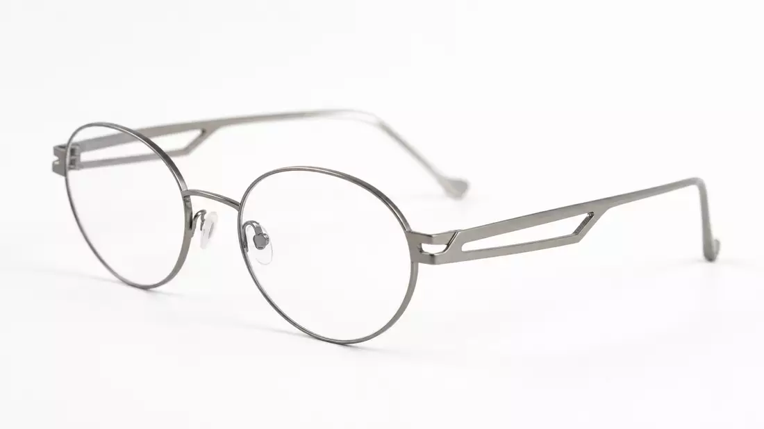 Photorealistic studio shot of a generic designer eyeglass frame on white background