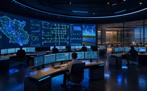 Iberdrola ES0144580F34 modern energy control center LED wall smart grid network visualization - Foto: THN