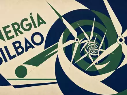 Iberdrola ES0144580F34 Bauhaus abstract wind rotor spiral ENERGÍA BILBAO green white blue - Foto: THN