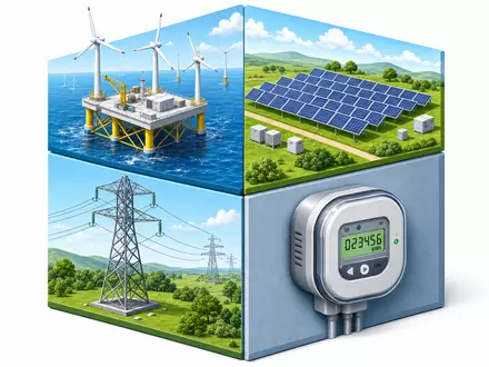 Iberdrola ES0144580F34 isometric cube offshore platform solar field pylon smart meter renewable - Foto: THN