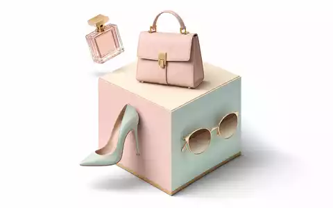 Kering FR0000121964 isometric 3D cube with handbag stiletto heel sunglasses and perfume bottle accessories - Foto: THN