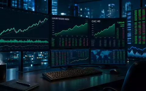 Kering FR0000121964 trading screens showing Luxury Goods Index and CAC 40 ticker financial editorial - Foto: THN