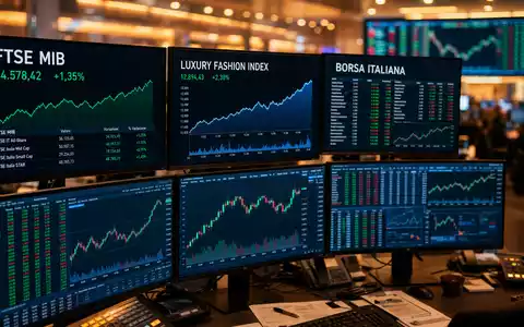 Moncler IT0005252207 trading screens FTSE MIB Luxury Fashion Index Borsa Italiana financial editorial - Foto: THN