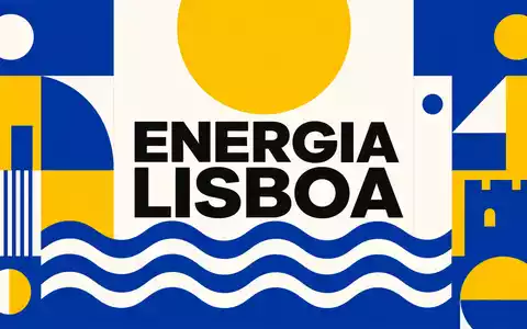 EDP PTEDP0AM0009 Bauhaus graphic poster abstract sun wave lines ENERGIA LISBOA blue yellow white - Foto: THN