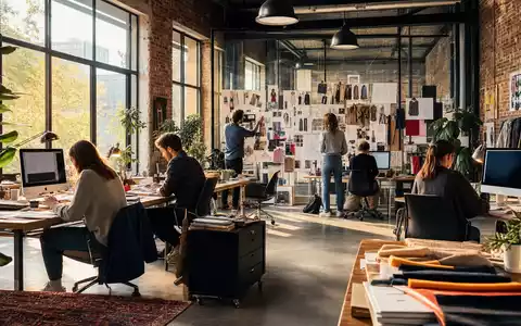 Publicis FR0000130577 creative agency loft office with designers at computers and moodboards - Foto: THN