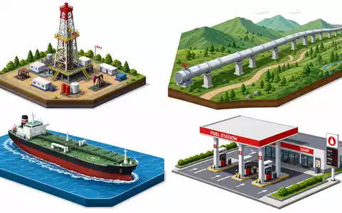 Eni IT0003128367 isometrische 3D Illustration mit Bohrturm Pipeline Öltanker und Tankstelle der Lieferkette - Foto: THN