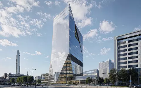 Intesa Sanpaolo IT0000072618 – Architektur-Render eines modernen gläsernen Hochhauses im Finanzviertel von Turin - Foto: THN