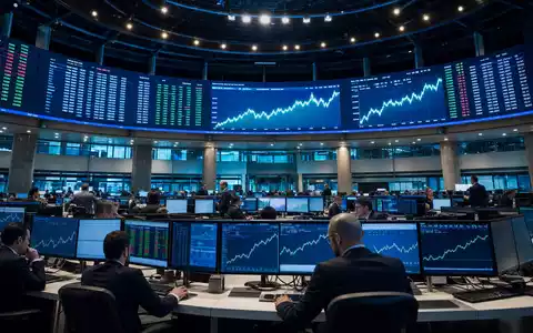 UniCredit IT0005239360 – Editorial-Fotografie eines europäischen Börsenhandelsraums Borsa Italiana Milano mit Händlern und Kursbildschirmen - Foto: THN