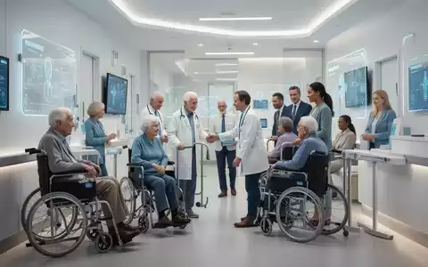 Menschen verschiedenen Alters und mit Behinderungen in einer modernen, barrierefreien Arztpraxis, die Zugang zu Gesundheitsleistungen erhalten. - Foto: über boerse-global.de