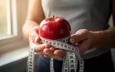 Hände halten einen Apfel und ein Maßband, symbolisierend gesundes Gewichtsmanagement und bewusstes Essen. - Foto: über boerse-global.de