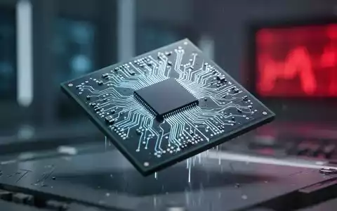 Nahaufnahme eines komplexen Halbleiterchips mit leuchtenden Schaltkreisen, dargestellt vor einem verschwommenen Hightech-Hintergrund. - Foto: über boerse-global.de