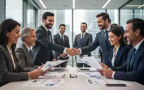Mitarbeiter einer Bankgruppe in einem modernen Büro, die sich austauschen und Dokumente prüfen, symbolisiert Lohnverhandlungen. - Foto: über boerse-global.de