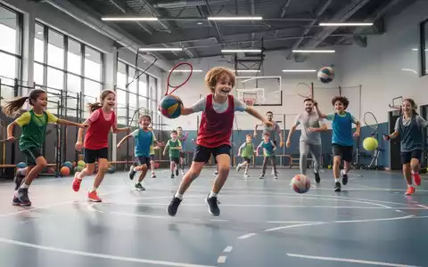 Eine Gruppe von Kindern und Erwachsenen nimmt an verschiedenen Sportaktivitäten in einer modernen Sportanlage teil. - Foto: über boerse-global.de