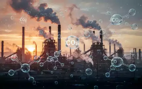 Eine weitlĂ€ufige Industrielandschaft mit rauchenden Stahlschornsteinen bei Sonnenaufgang, symbolisiert EU-Emissionshandel und CBAM. - Foto: ĂŒber boerse-global.de