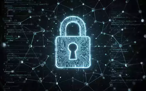 Digitales Schloss-Symbol über einem Netzwerk aus Datenpunkten und Code, symbolisiert Cybersicherheitsbedrohungen für Microsoft 365-Konten. - Foto: über boerse-global.de