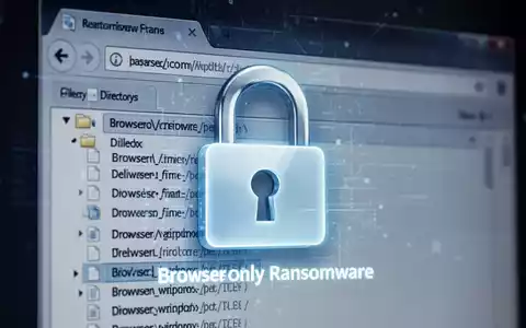 Digitales Vorhängeschloss-Symbol über einer Browseroberfläche, das browser-exklusive Ransomware mit Chromium-API symbolisiert. - Foto: über boerse-global.de