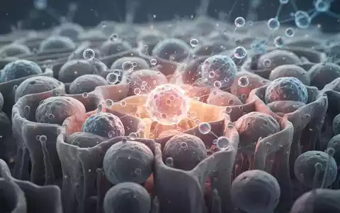Nahaufnahme von sich regenerierendem Knorpelgewebe mit leuchtenden Nanopartikeln, die mit Zellen interagieren. - Foto: über boerse-global.de
