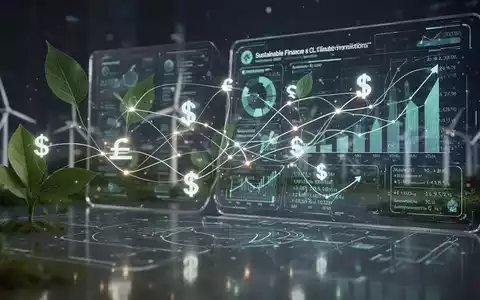 Abstrakte Darstellung von Nachhaltigkeitszielen und Finanzdaten, die sich mit grünen Linien und Symbolen verbinden, um Klimatransformation zu symbolisieren. - Foto: über boerse-global.de