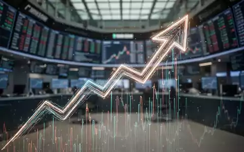 Ein stilisierter, aufwärts gerichteter Pfeilgraph aus leuchtenden digitalen Linien, der Wachstum im Finanzsektor darstellt. - Foto: über boerse-global.de
