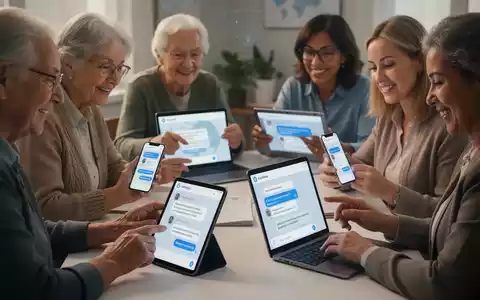 Verschiedene Menschen, darunter ältere Erwachsene und Frauen, nutzen KI-Chatbots auf verschiedenen Geräten, was die breite Akzeptanz und globale Reichweite symbolisiert. - Foto: über boerse-global.de