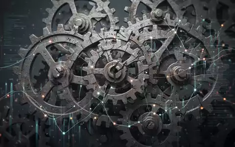 Abstrakte Darstellung von Zahnrädern und digitalen Datenströmen, die die Komplexität und Belastung durch neue ESG-Vorgaben symbolisieren. - Foto: über boerse-global.de