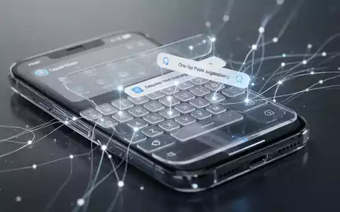 Nahaufnahme eines modernen Smartphone-Bildschirms mit sauberer Benutzeroberfläche, Tastatur und 'One-Tap-Paste'-Vorschlagsleiste. - Foto: über boerse-global.de