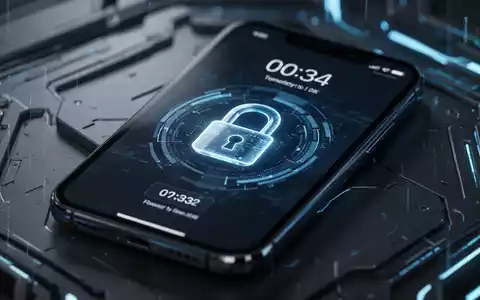 Nahaufnahme eines Smartphone-Sperrbildschirms mit einem digitalen Vorhängeschloss-Symbol und einem Countdown-Timer. - Foto: über boerse-global.de