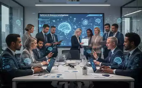 Mitarbeiter in einem modernen Büro lernen über KI-Konzepte und -Regulierungen, was die KI-Kompetenzpflicht des EU AI Act widerspiegelt. - Foto: über boerse-global.de