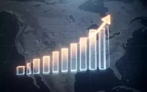 Eine stilisierte, leuchtende Balkendiagramm-Grafik zeigt einen Aufwärtstrend vor einer angedeuteten Nordamerika-Karte. - Foto: über boerse-global.de