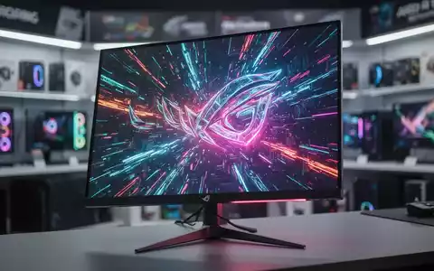 Nahaufnahme eines Gaming-Monitors mit hoher Bildwiederholrate, der farbenfrohe Grafiken zeigt, mit sanftem Leuchten des Bildschirms. - Foto: über boerse-global.de
