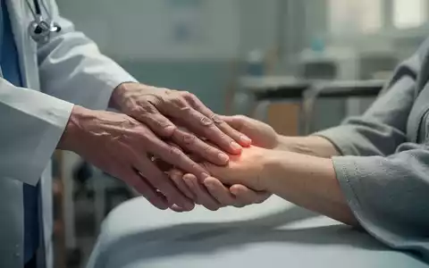 Hände einer Pflegekraft, die sanft Akupressurpunkte an der Hand eines Patienten in einer palliativen Umgebung stimuliert. - Foto: über boerse-global.de
