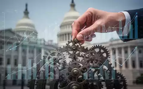 Eine Hand platziert ein Zahnrad in einem komplexen Mechanismus, der Steuern, Renten und den Arbeitsmarkt symbolisiert. - Foto: über boerse-global.de