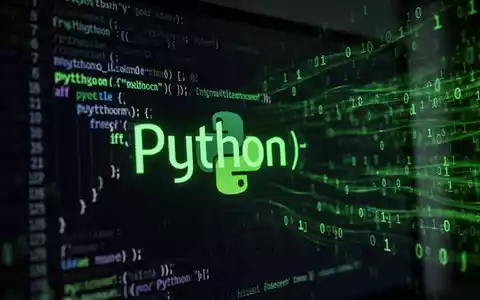 Nahaufnahme von leuchtend grünem Python-Code auf dunklem Bildschirm, mit abstrakten Binärdaten im Hintergrund, die versteckte Malware symbolisieren. - Foto: über boerse-global.de