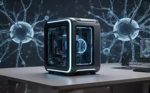 Schlanker, futuristischer Mini-Workstation-Computer mit blauen Leuchtakzenten, der leistungsstarke KI-Entwicklung repräsentiert. - Foto: über boerse-global.de