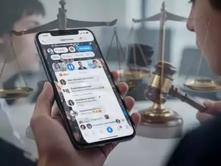Ein Smartphone in der Hand eines Teenagers, mit Social-Media-Elementen auf dem Bildschirm und einer Waage im Hintergrund. - Foto: über boerse-global.de