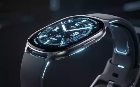 Nahaufnahme einer futuristischen, ultradünnen Smartwatch mit leuchtendem Display und nahtlosem Bandanschluss-Design. - Foto: über boerse-global.de