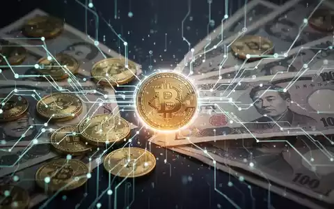 Digitale Münzen und Papiergeld verschmelzen mit leuchtenden Blockchain-Linien, die neue Zinssätze für digitale Ersparnisse darstellen. - Foto: über boerse-global.de
