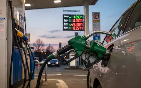 Eine Nahaufnahme einer Zapfpistole, die Benzin in ein Auto füllt, mit einer digitalen Preisanzeige, die steigende Euro-Beträge zeigt. - Foto: über boerse-global.de