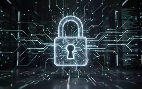 Ein digitales Vorhängeschloss, das mit einem komplexen neuronalen Netzwerk verbunden ist, symbolisiert automatisierte KI-Ransomware-Angriffe. - Foto: über boerse-global.de