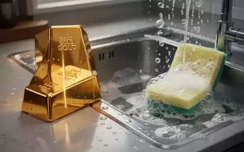 Ein glänzender Goldbarren neben einem sauberen Küchenwaschbecken, das Erschwinglichkeit und Reinigung symbolisiert. - Foto: über boerse-global.de