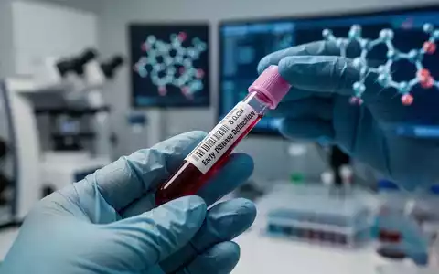 Nahaufnahme eines Blutröhrchens in einem Labor, das die Frühdiagnose von Alzheimer durch Bluttests symbolisiert. - Foto: über boerse-global.de