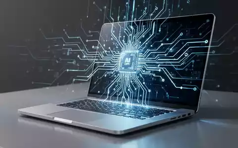 Schlankes, futuristisches silbernes Laptop mit leuchtender Tastatur und schaltkreisartigem Design, das fortschrittliche KI-Chips und Next-Gen-Technologie symbolisiert. - Foto: über boerse-global.de
