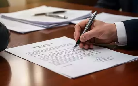Eine Hand unterschreibt einen Arbeitsvertrag auf einem Holztisch, um neue Arbeitsrechtsreformen und Vertragsflexibilität darzustellen. - Foto: über boerse-global.de
