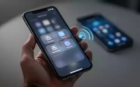 Nahaufnahme einer Hand, die ein Smartphone mit Barrierefreiheitseinstellungen hält, im Hintergrund ein weiteres Telefon. - Foto: über boerse-global.de