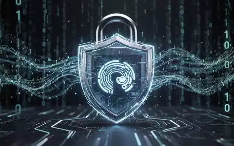 Digitales Vorhängeschloss mit leuchtenden Linien schützt Open-Source-Logo, Binärcode im Hintergrund, symbolisiert Cybersicherheit. - Foto: über boerse-global.de