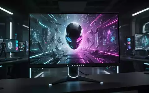 Ein futuristischer Alienware 39-Zoll-OLED-Monitor mit lebendigen Farben in einer modernen, beleuchteten Umgebung. - Foto: über boerse-global.de