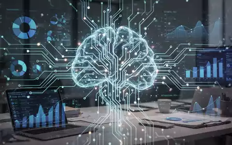 Abstrakte Darstellung künstlicher Intelligenz mit leuchtenden Linien und Knoten, die ein neuronales Netzwerk andeuten und die Rolle der KI in der Arbeitsplatzautomatisierung symbolisieren. - Foto: über boerse-global.de